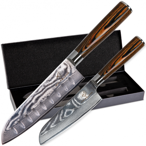 Wolfblood Zeuß Santoku Damastmesser Küchenmesser LH Lifestyle Kochmesser